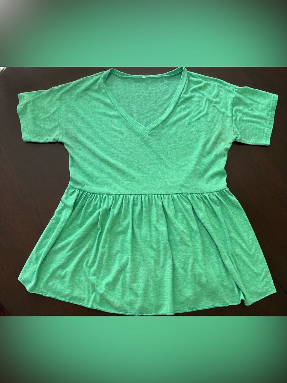 Mint V-Neck Peplum Top